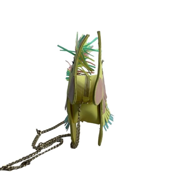 Piñata Donkey Handbag Shoulder Bag Pastel Rainbow Fringe 9"x8.5" Gold Chain - Picture 2 of 9